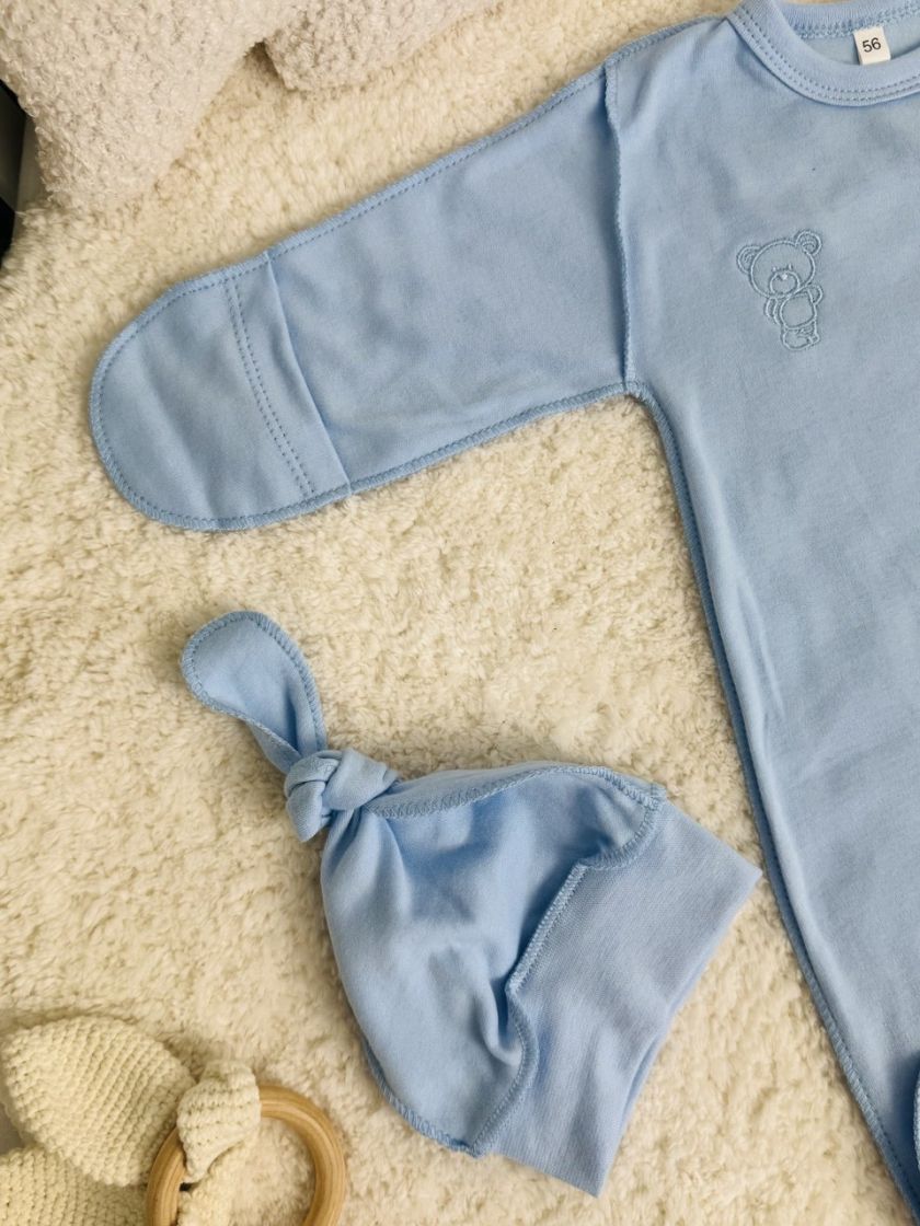 ❤ Чоловічок з шапочкою, інтерлок, 56-62р. Принт - Блакитний однотон (#47117464) ✓ Anna Konvert