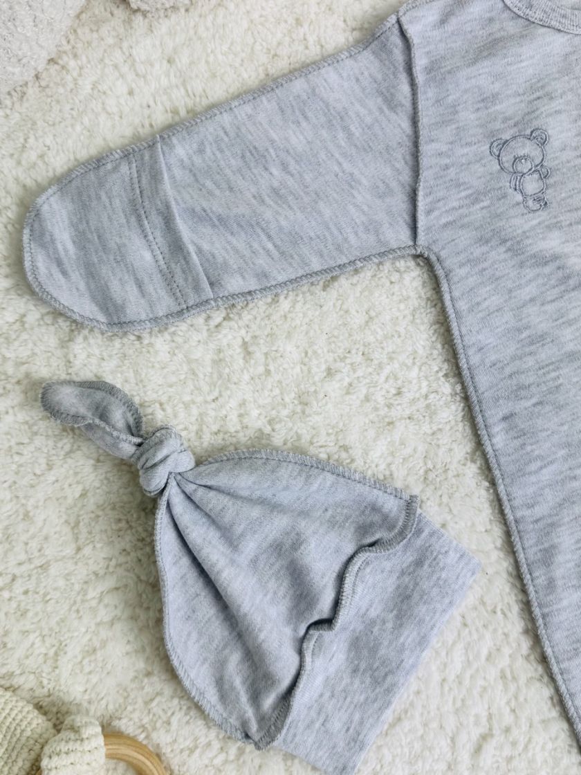 ❤ Чоловічок з шапочкою, інтерлок, 56-62р. Принт - Сірий однотон (#21488300) ✓ Anna Konvert