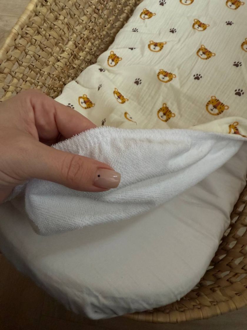 ❤ Простирадло муслін непромакаюче у візочок на гумці. Колір - Тигр, лапки (#47445579) ✓ Anna Konvert
