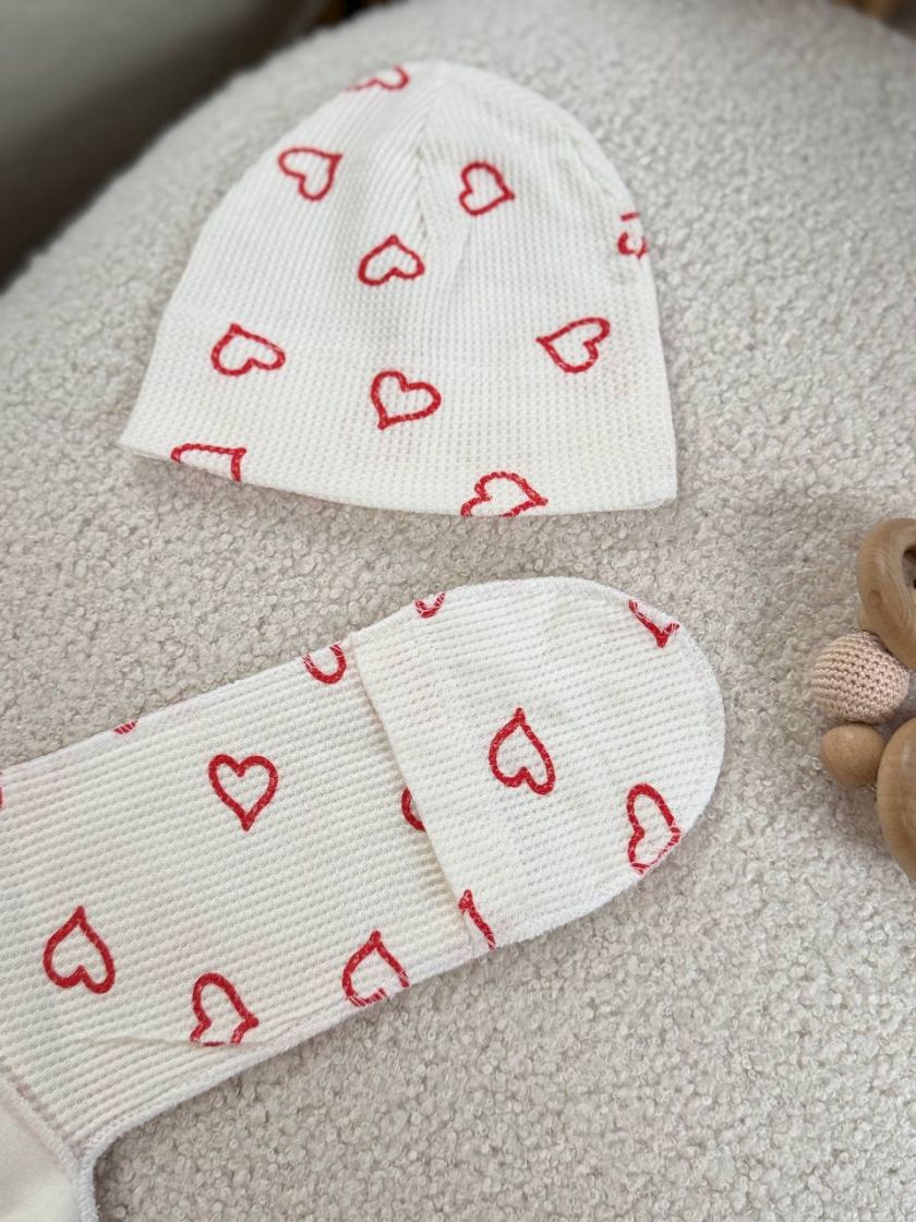 ❤ Комплект 3ка з боді інтерлок, 56р. Принт - «Так виглядає щастя» червоні сердця (#92163826) ✓ Anna Konvert