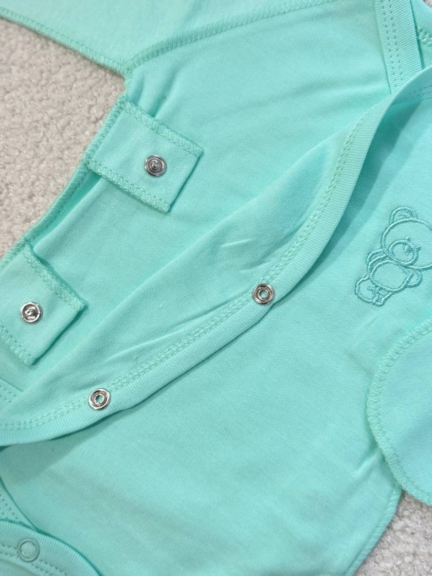 ❤ Комплект 3ка з боді інтерлок, 56р. Принт - Бірюзовий однотон (#12514247) ✓ Anna Konvert