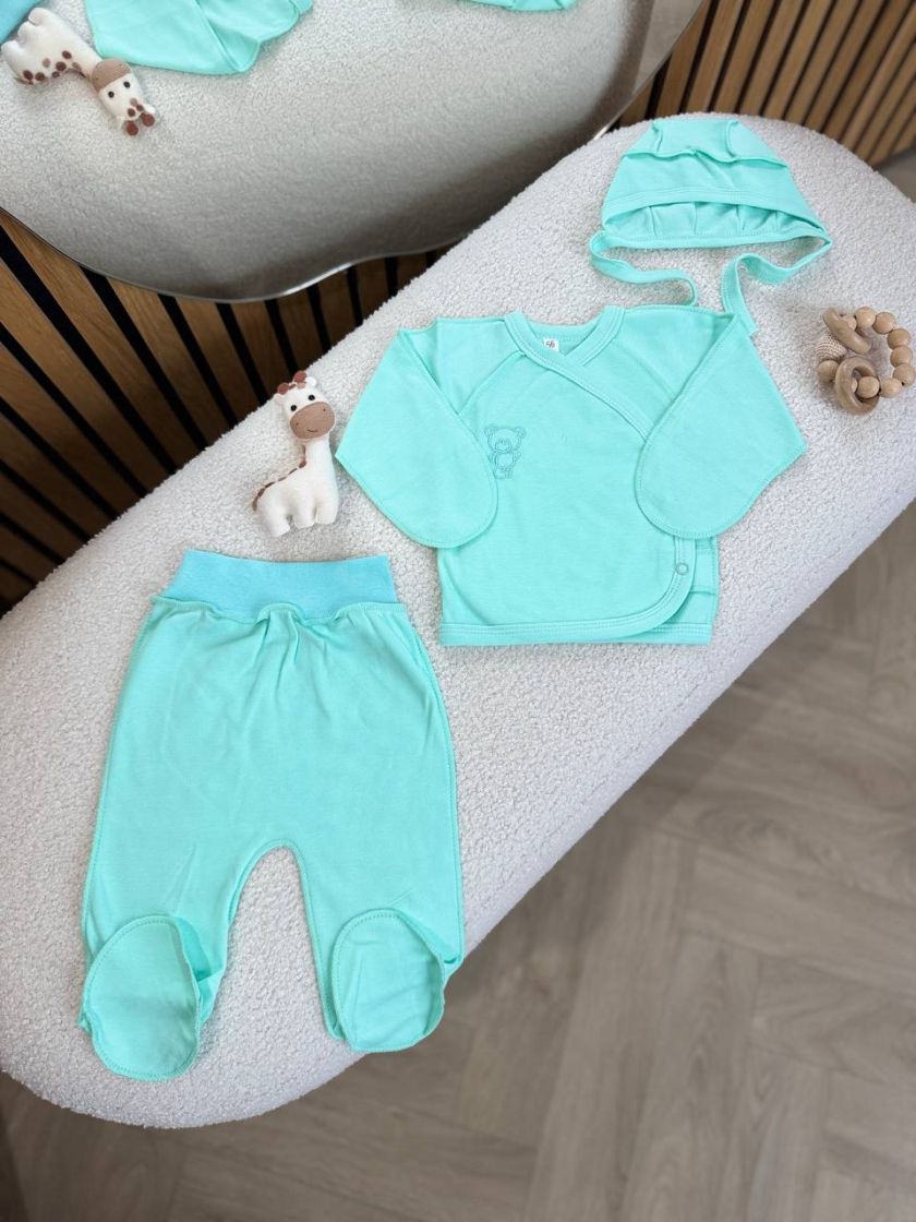 ❤ Комплект 3ка з сорочкою інтерлок 56см. Принт - Бірюзовий однотон (#52956767) ✓ Anna Konvert