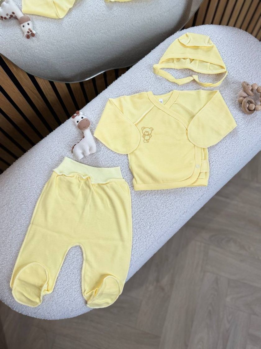 ❤ Комплект 3ка з сорочкою інтерлок 56см. Принт - Жовтий однотон (#50120027) ✓ Anna Konvert