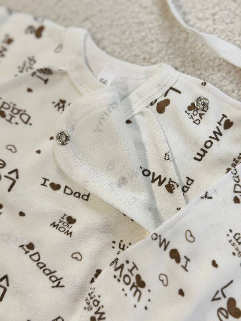 ❤ Комплект 3ка з сорочкою інтерлок 56см. Принт - I love mom, i love dad (#69536705) ✓ Anna Konvert