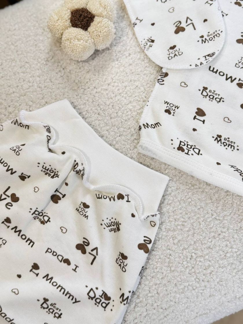 ❤ Комплект 3ка з сорочкою інтерлок 56см. Принт - I love mom, i love dad (#69536705) ✓ Anna Konvert