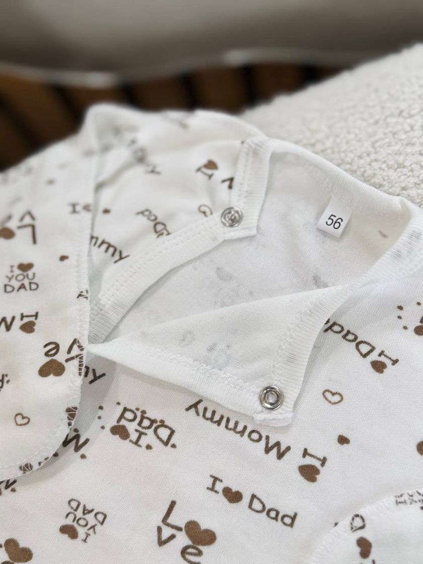 ❤ Чоловічок з шапочкою, інтерлок, 56-62р. Принт - I love mom, i love dad (#49023179) ✓ Anna Konvert