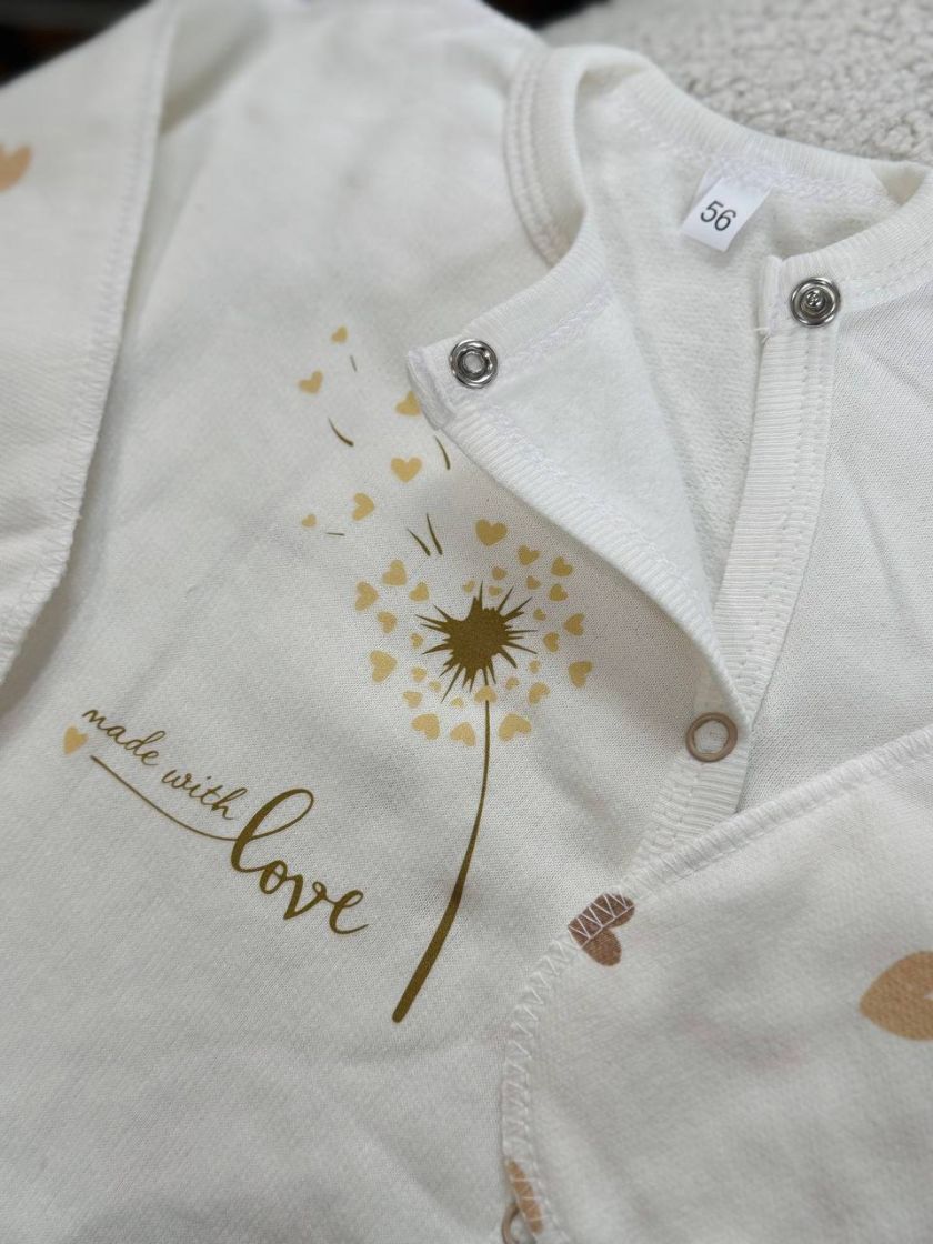 ❤ Чоловічок з шапочкою байка, 56-62см. Принт - Кульбаба, серця різні беж (#48074137) ✓ Anna Konvert