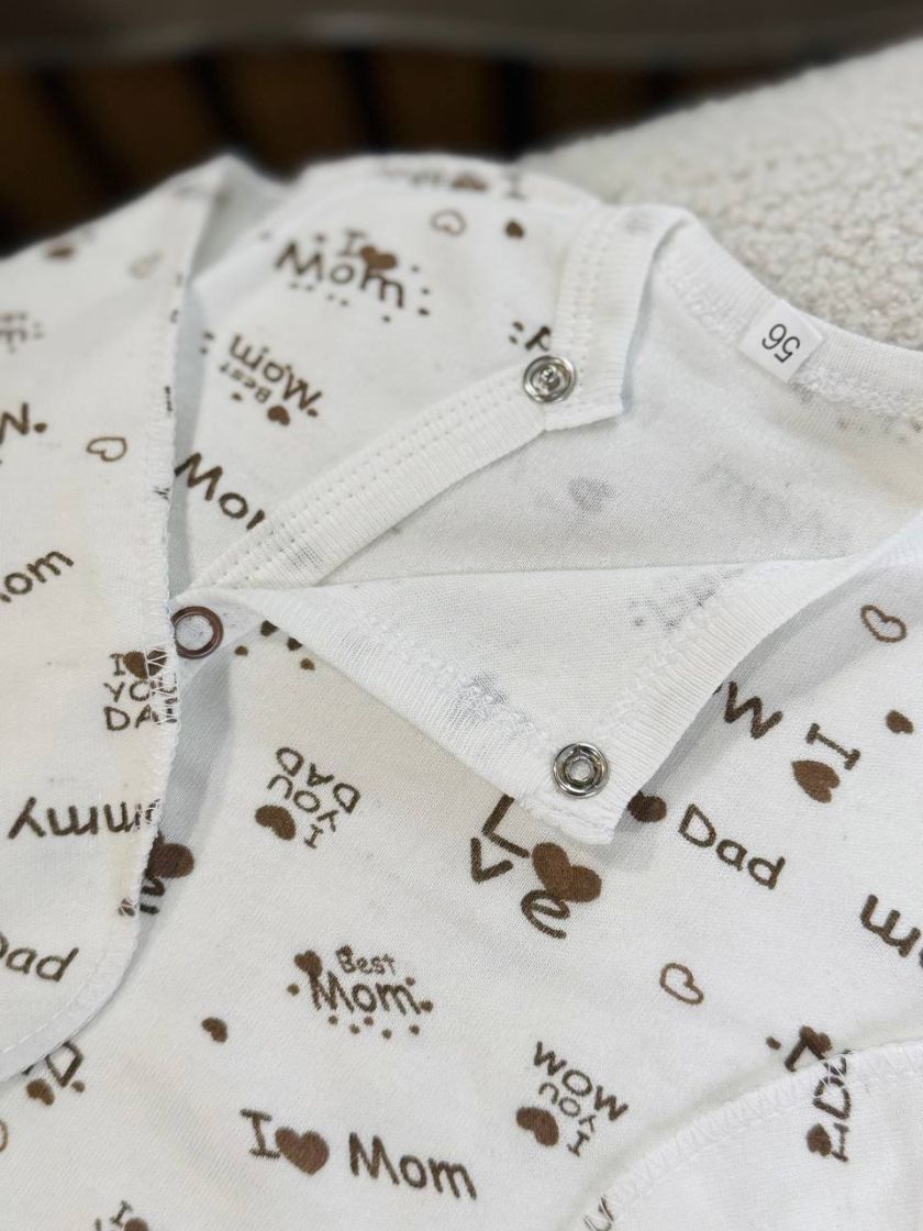 ❤ Комплект 3ка з боді інтерлок, 56р. Принт - I love mom, i love dad (#53239406) ✓ Anna Konvert