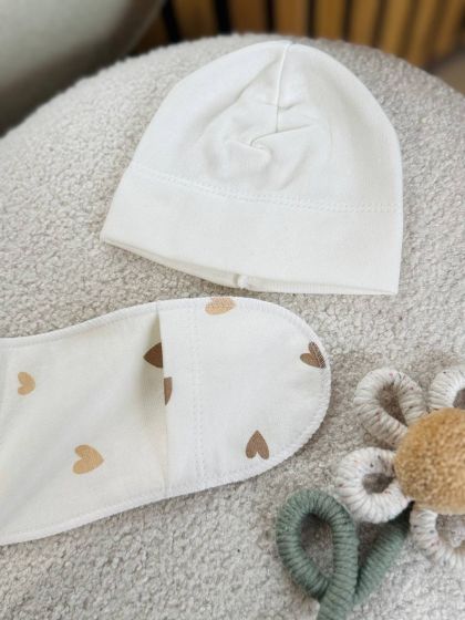 ❤ Комплект 3ка з боді, байка 56р. Принт - Кульбаба, серця різні беж (#56890487) ✓ Anna Konvert 2