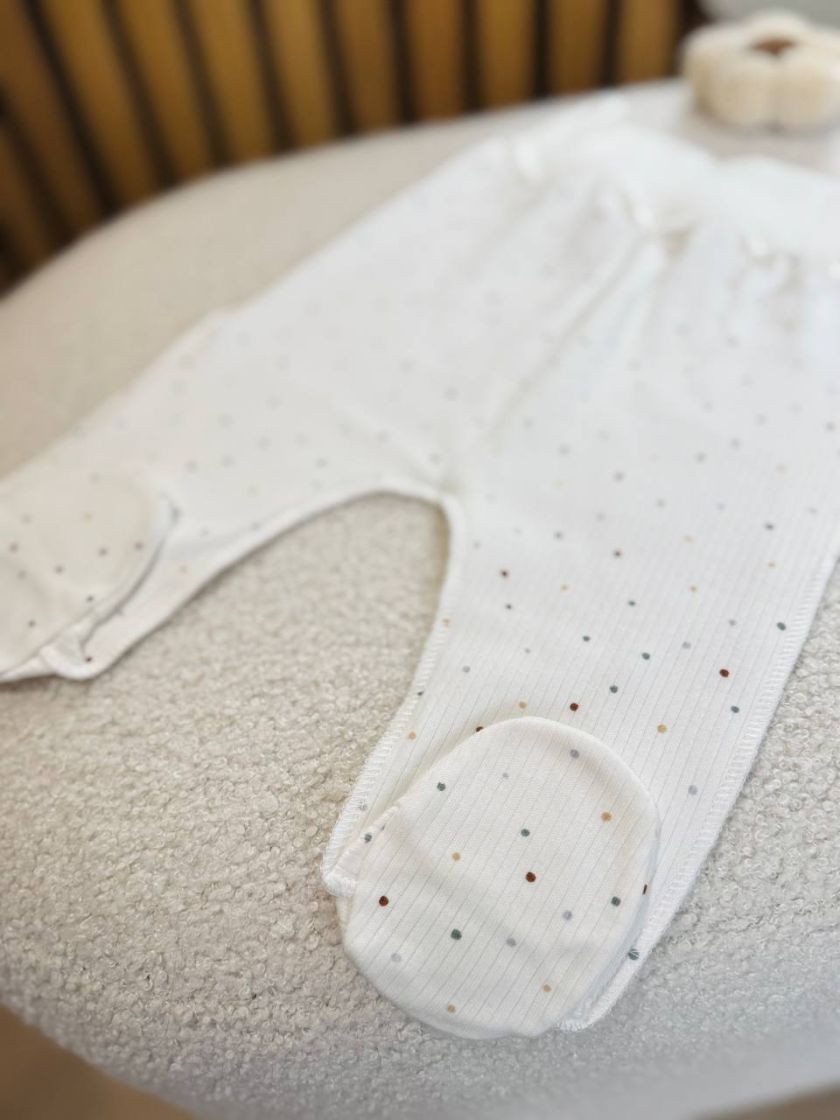 ❤ Комплект 3ка з сорочкою інтерлок 56см, рубчик різнокольорові крапки, Бджілка (#847202) ✓ Anna Konvert