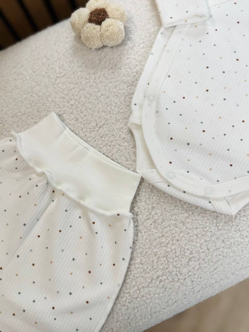 ❤ Комплект 3ка з боді інтерлок 56, Бджілка. Принт - Різнокольорові крапки, рубчик (#22878985) ✓ Anna Konvert