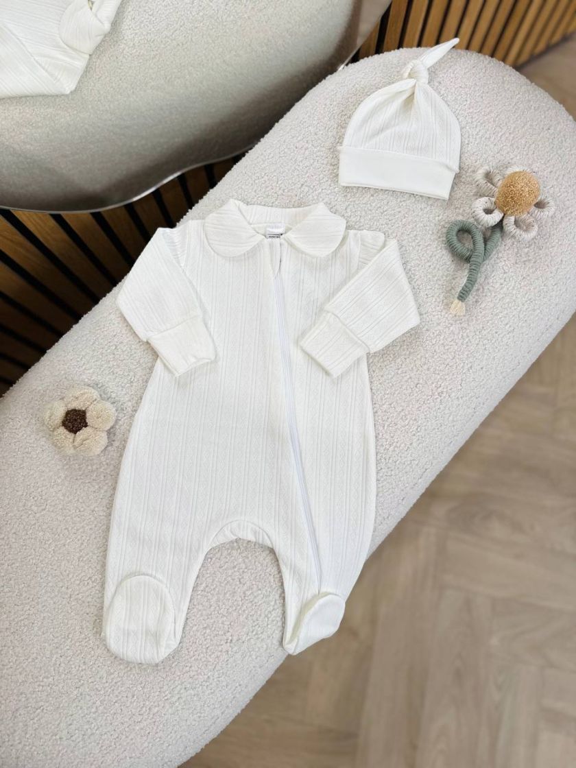 ❤ Чоловічок з шапочкою на блискавці ,інтерлок 56 Бджілка. Принт - Молочний з перфорацією (#48736152) ✓ Anna Konvert