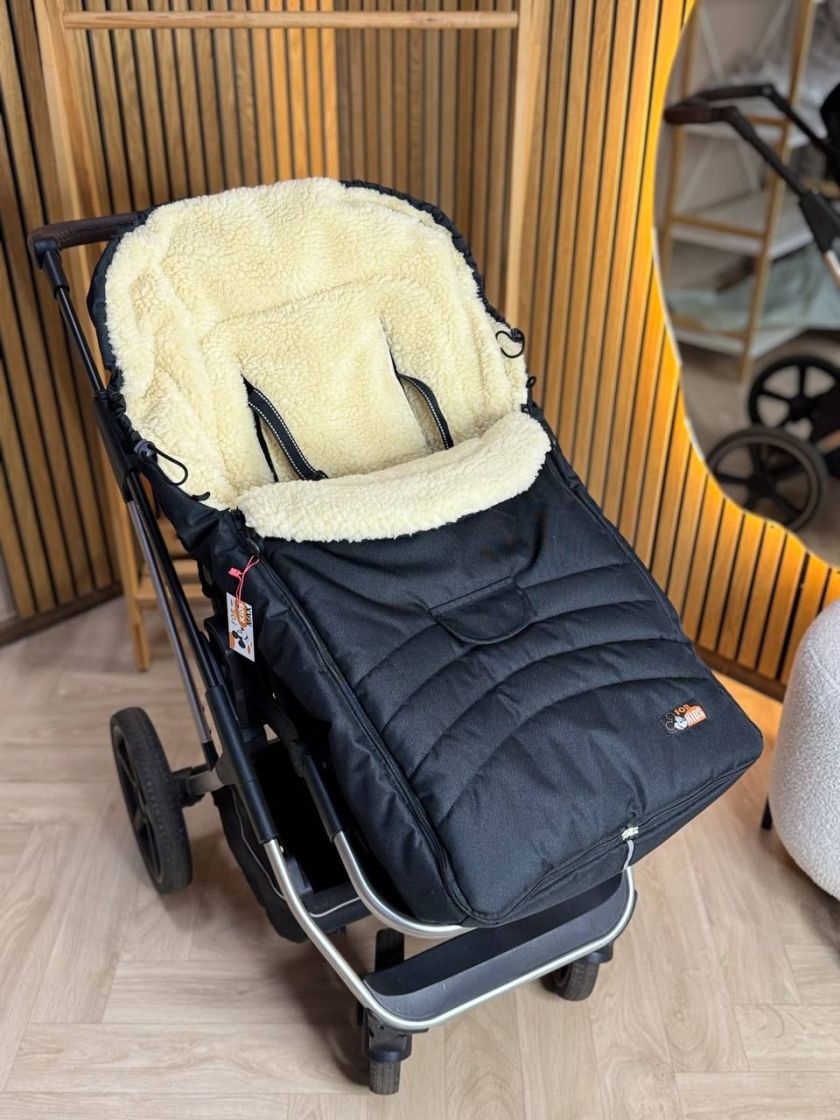 ❤ Зимовий конверт у прогулянковий візочок, санчата Maxi ForKids, 3х точковий. Колір - Чорний (#88993769) ✓ Anna Konvert