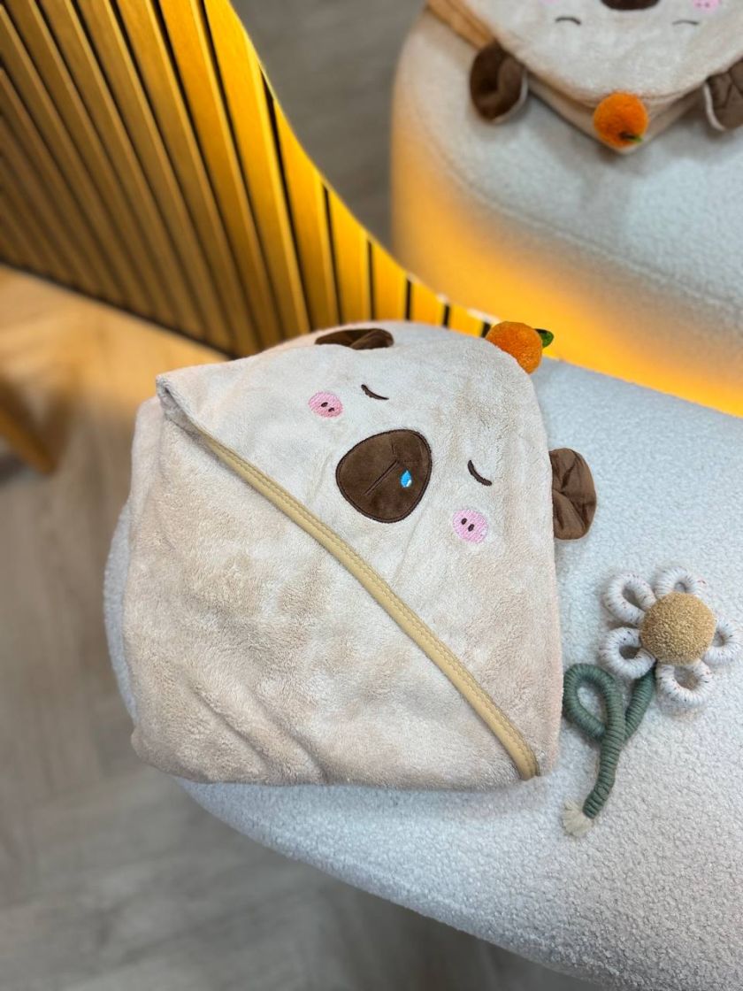 ❤ Рушник-кутик дитячий, 80*80 см. Колір - Капібара бежева (#41334615) ✓ Anna Konvert