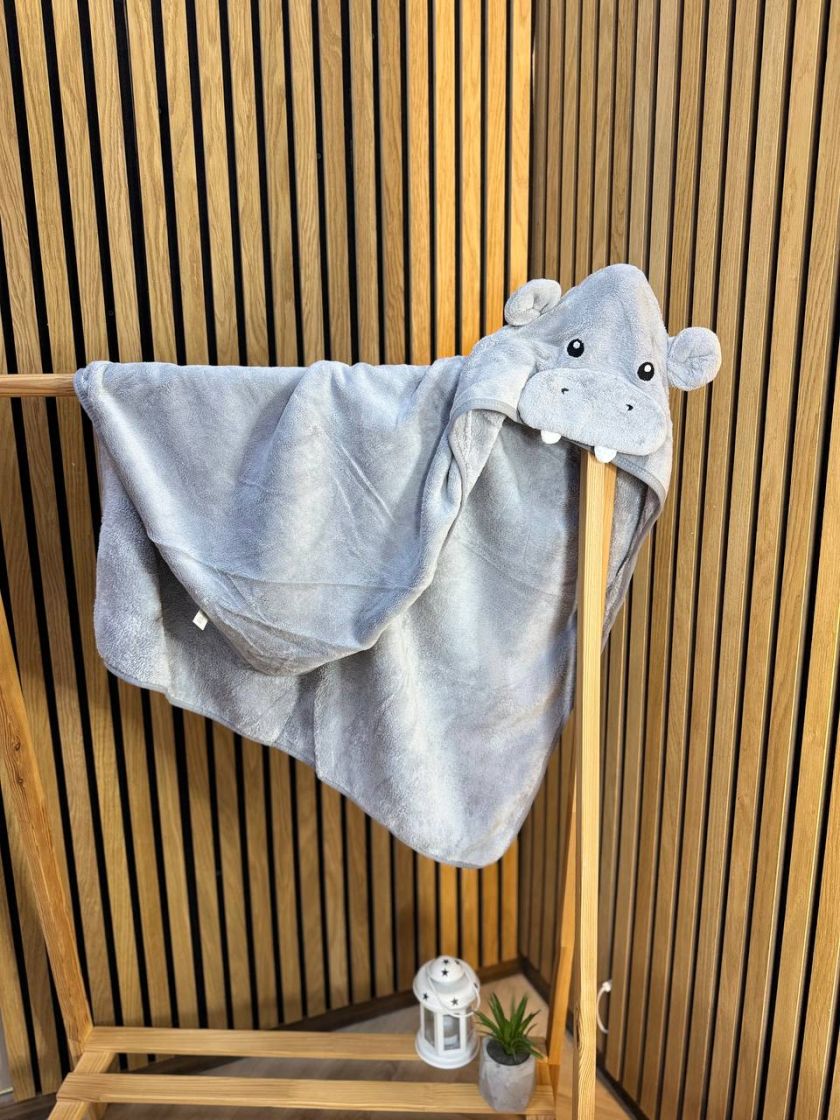 ❤ Рушник-кутик дитячий, 80*80 см. Колір - Бегемотик сірий (#21881534) ✓ Anna Konvert