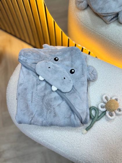 ❤ Рушник-кутик дитячий, 80*80 см. Колір - Бегемотик сірий (#21881534) ✓ Anna Konvert 2
