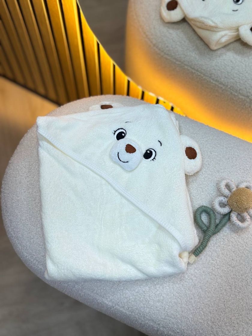 ❤ Рушник-кутик дитячий, 80*80 см. Колір - Ведмедик білий (#49787338) ✓ Anna Konvert