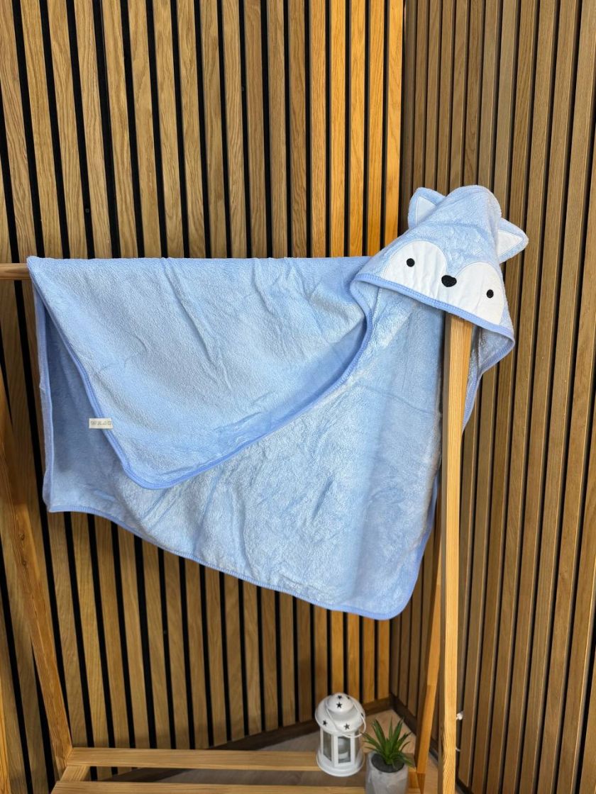 ❤ Рушник-кутик дитячий, 80*80 см. Колір - Блакитне вовченя (#84696996) ✓ Anna Konvert