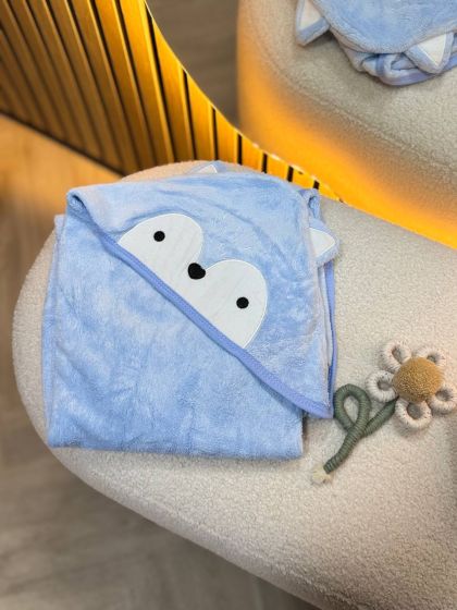 ❤ Рушник-кутик дитячий, 80*80 см. Колір - Блакитне вовченя (#84696996) ✓ Anna Konvert 2