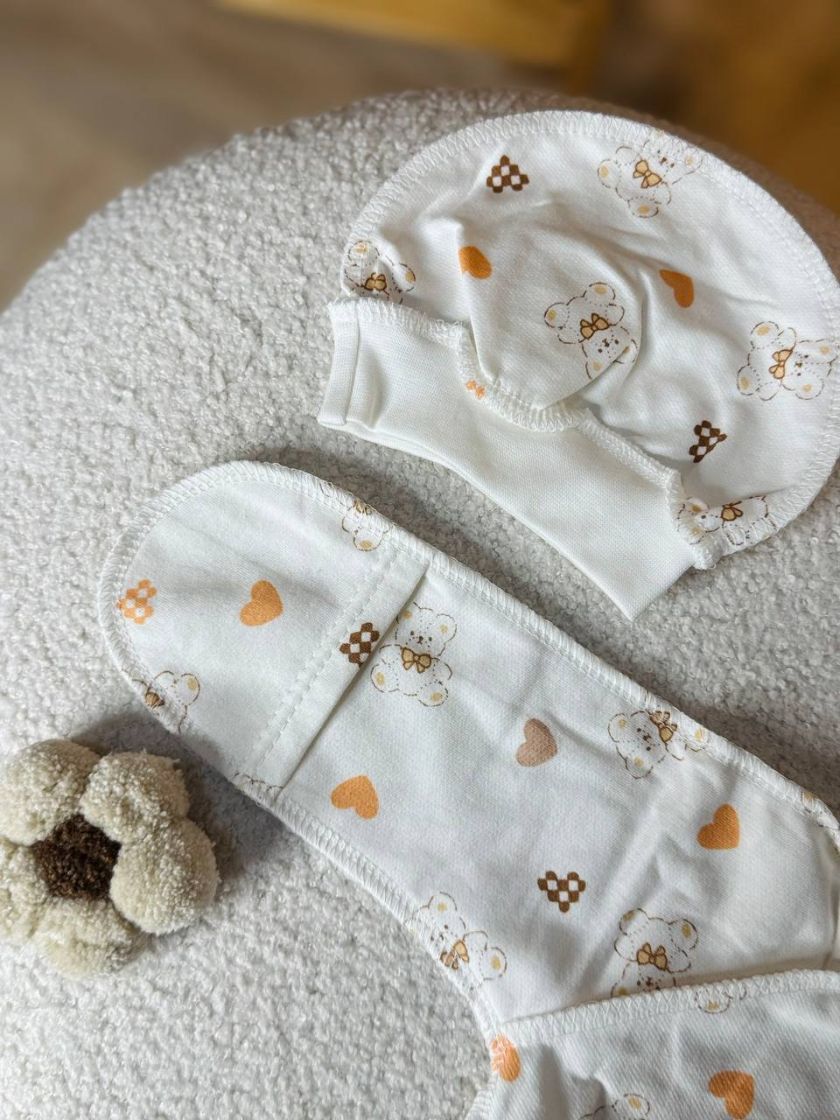 ❤ Комплект 3ка з сорочкою байка, Ромашка. Колір - Ведмедики з різними серцями. Розмір - 56-62 (#84886868) ✓ Anna Konvert