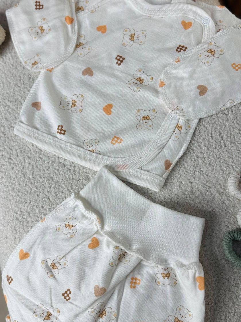 ❤ Комплект 3ка з сорочкою байка, Ромашка. Колір - Ведмедики з різними серцями. Розмір - 56-62 (#84886868) ✓ Anna Konvert