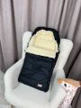 ❤ Зимовий конверт у прогулянковий візочок, люльку, з бахілами Mini ForKids, 70% вовни, Чорний, 0-2 років (#0393) ✓ Anna Konvert