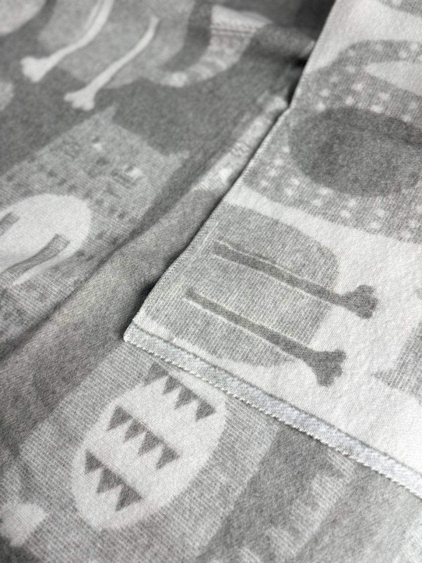 ❤ Плед у пологовий, бавовна 100%, 100*140см. Колір - Сірий з котами (#58880289) ✓ Anna Konvert