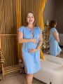 ❤ Сорочка на пологи бавовняна. Колір - Блакитний. Розмір - 46-48 (#80104397) ✓ Anna Konvert