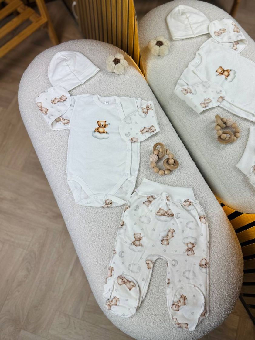 ❤ Комплект 3ка з боді, байка 56р. Принт - Ведмедик на хмаринці (#98745615) ✓ Anna Konvert