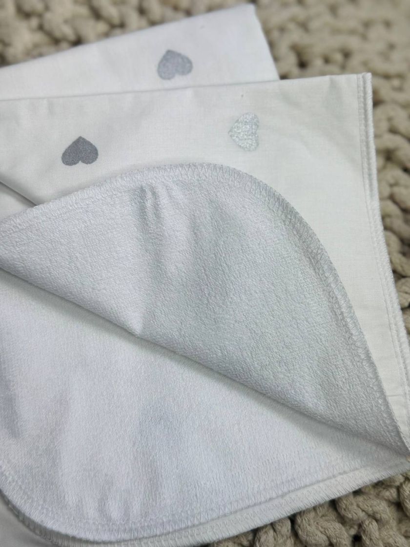 ❤ Пелюшки непромакаючі 100*80см. Принт - Сріблясті серця (#32835677) ✓ Anna Konvert