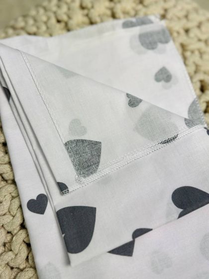 ❤ Пелюшки бавовняні. Принт - Серця сірі великі на білому (#54443888) ✓ Anna Konvert 2