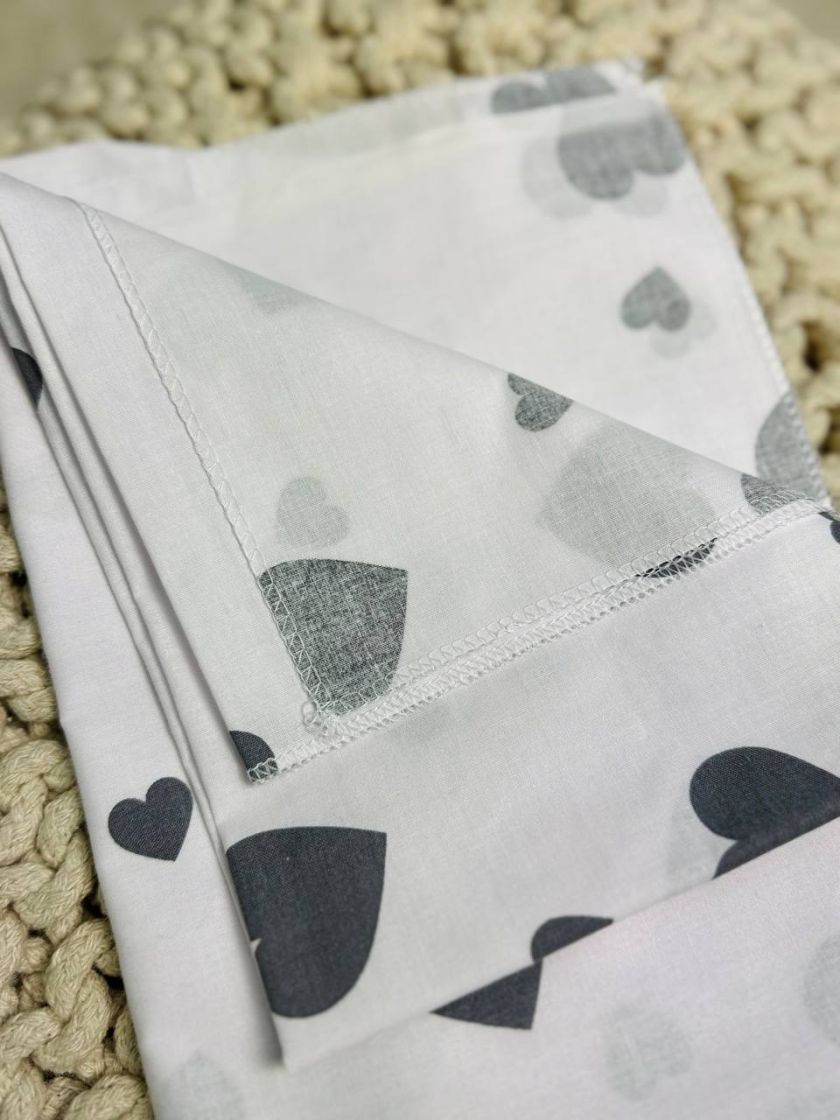❤ Пелюшки бавовняні. Принт - Серця сірі великі на білому (#54443888) ✓ Anna Konvert