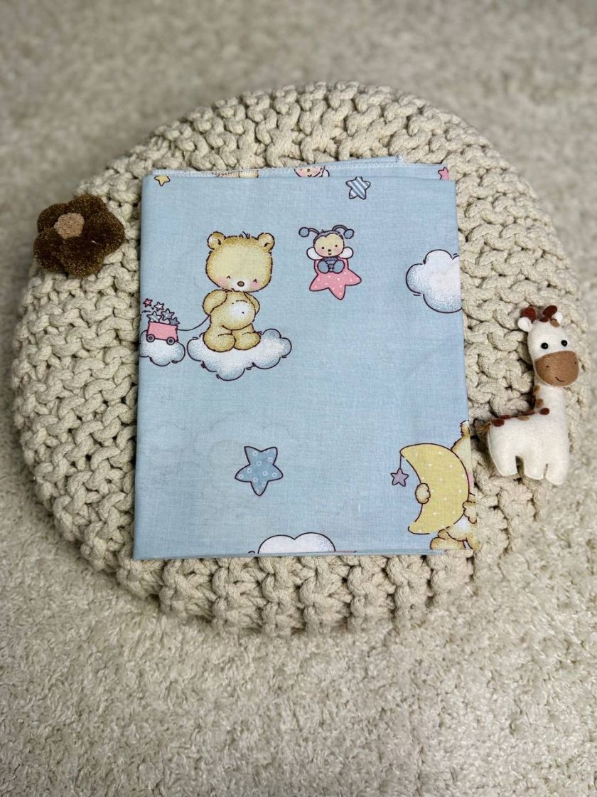 ❤ Пелюшки Ситцеві 85 см на 105 см. Принт - Ведмедь з бджілкою, на блакитному (#53076760) ✓ Anna Konvert