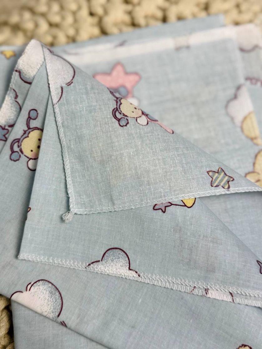 ❤ Пелюшки Ситцеві 85 см на 105 см. Принт - Ведмедь з бджілкою, на блакитному (#53076760) ✓ Anna Konvert