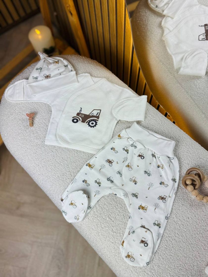❤ Комплект 3ка з сорочкою 56, байка Smile. Принт - Тракторець. Розмір - 56 (#92809281) ✓ Anna Konvert