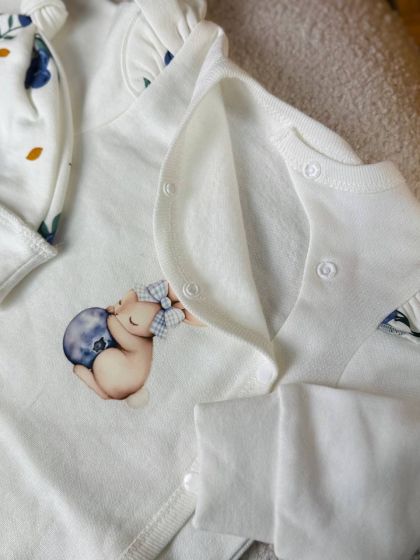 ❤ Комплект 3ка з боді на байці "Smile". Колір - Зайченя з лохиною. Розмір - 56 (#50733453) ✓ Anna Konvert 2