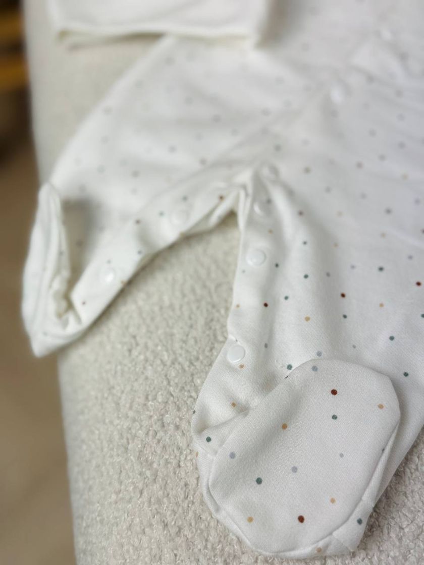 ❤ Чоловічок з шапочкою на байці, Smile. Принт - Різнокольорові крапки. Розмір - 56 (#23067679) ✓ Anna Konvert