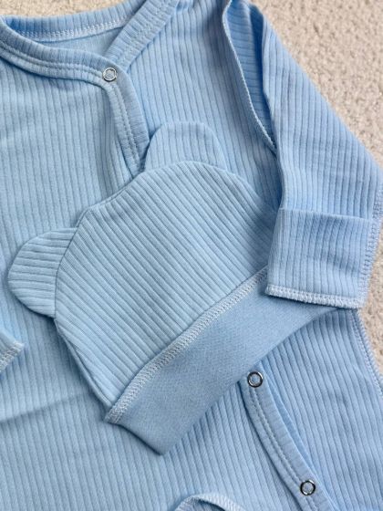 ❤ Чоловічок з шапочкою, рубчик, Баранчик БО. Колір - Блакитний. Розмір - 62 (#43720994) ✓ Anna Konvert 2