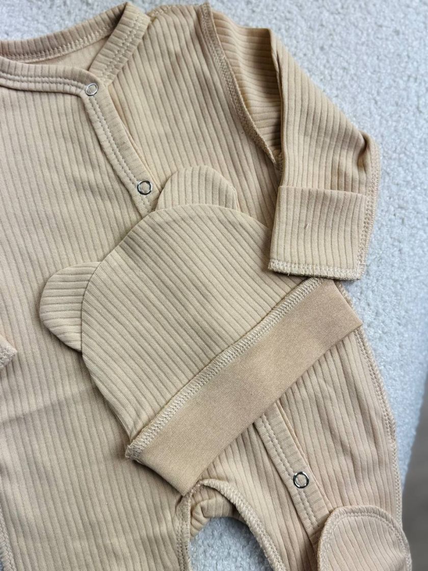 ❤ Чоловічок з шапочкою, рубчик, Баранчик БО. Колір - Пісочний. Розмір - 62 (#43710070) ✓ Anna Konvert