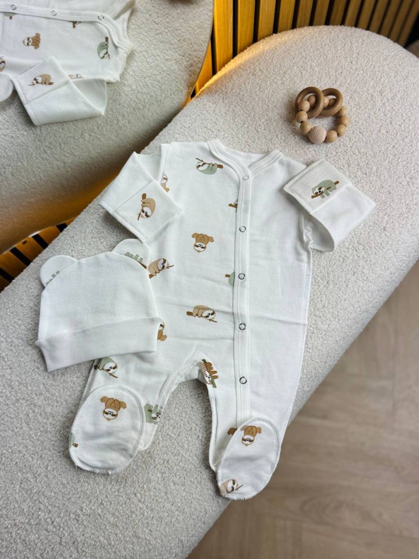 ❤ Чоловічок з шапочкою "Метелик", байка, 56р. БО. Принт - Лінивці на гілках. Розмір - 56см (#62684485) ✓ Anna Konvert