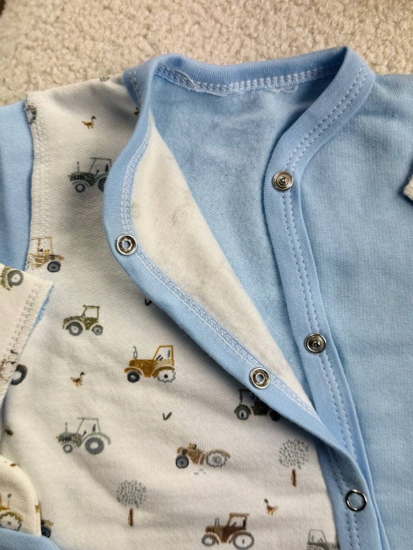 ❤ Чоловічок з шапочкою "Метелик", байка, 62р. БО. Принт - Тракторці блакитні. Розмір - 62 (#79276954) ✓ Anna Konvert