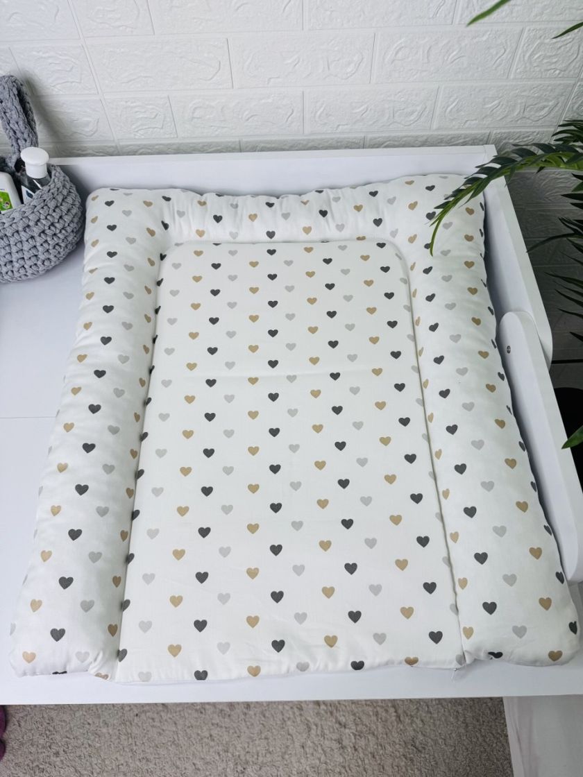 ❤ Матрасик у пеленатор, на блискавці, поролон з'ємний, 55см на 70см. Принт - Ведмеді в штанцях, серця різні (#23446589) ✓ Anna K