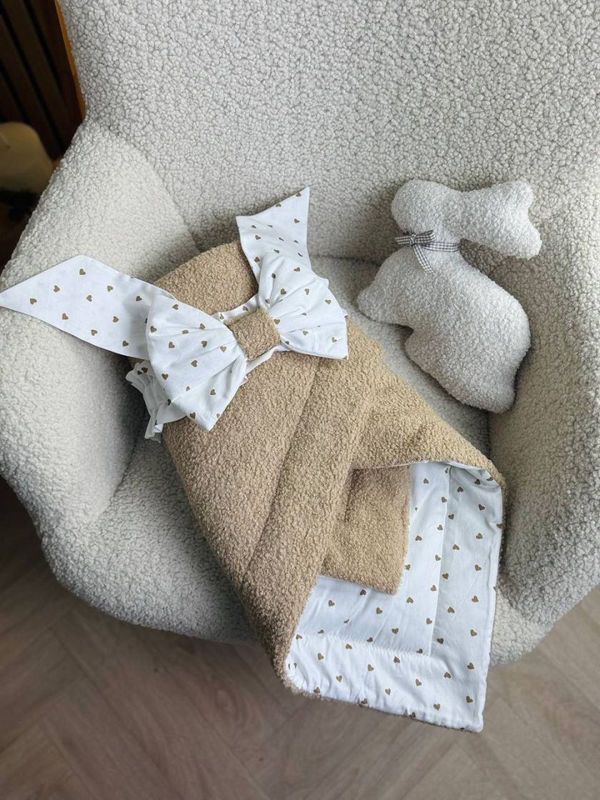 ❤ Демісезонний конверт-плед бараш. Колір - Пісочний серця бежеві (#45071678) ✓ Anna Konvert