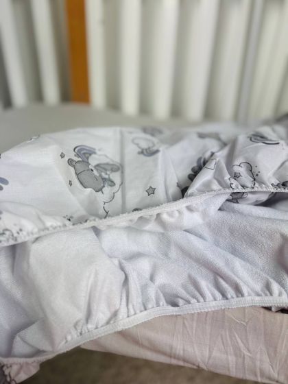 ❤ Простирадло у ліжко непромокаюче, 120/60 см. Принт - Ведмедики невзрачні сірі (#50608238) ✓ Anna Konvert 2
