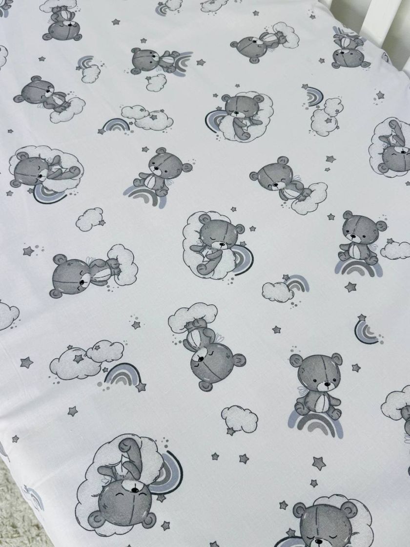 ❤ Простирадло у ліжко непромокаюче, 120/60 см. Принт - Ведмедики невзрачні сірі (#50608238) ✓ Anna Konvert