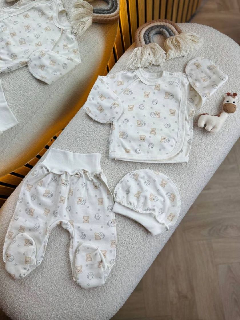❤ Комплект 3ка з сорочкою інтерлок Ромашка, 56-62см. Принт - Ведмедик зайченя маленькі (#99842373) ✓ Anna Konvert