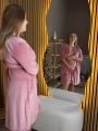 ❤ Комплект сорочка та халат для годування "Велюр". Колір - Рожевий. Розмір - 44-46 (#15022832) ✓ Anna Konvert