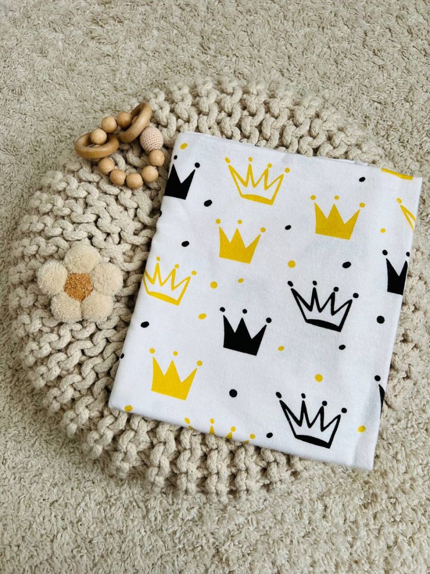 ❤ Пелюшки байкові 90*105см. Принт - Корони жовті (#17336713) ✓ Anna Konvert