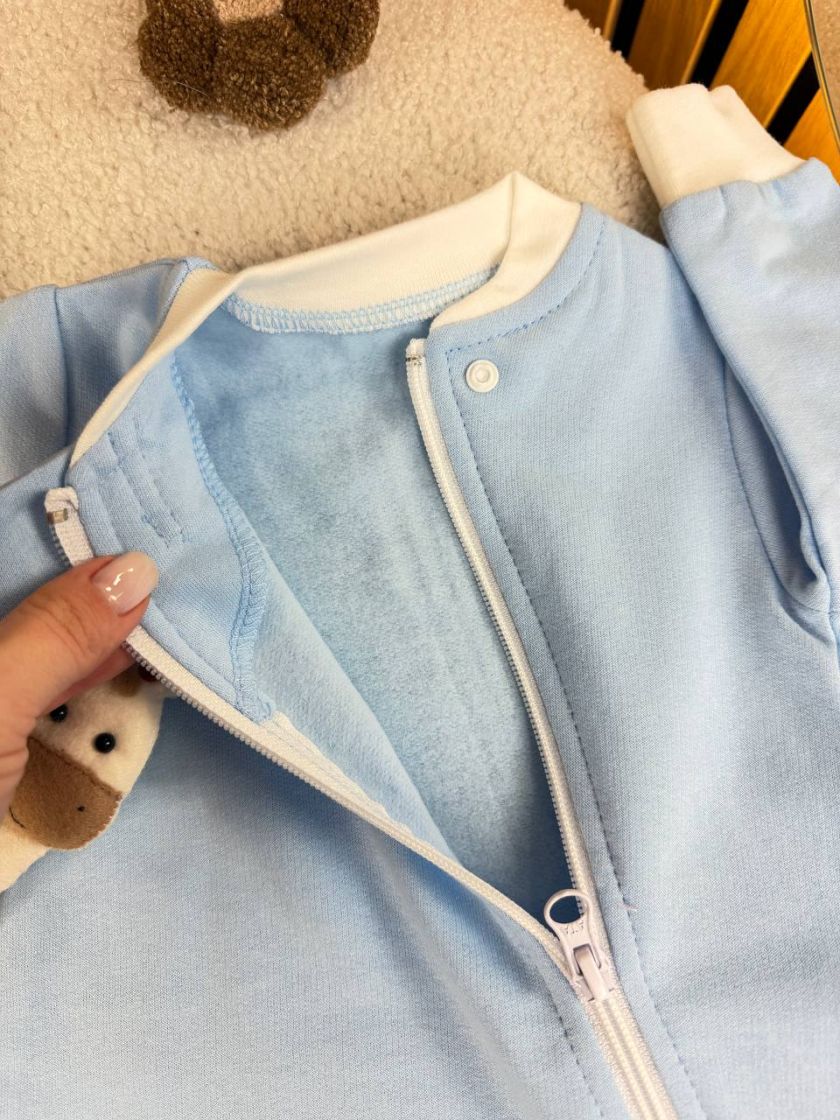 ❤ Чоловічок з блискавкою однотон на байці "Smile". Колір - Блакитний. Розмір - 56 (#46884609) ✓ Anna Konvert