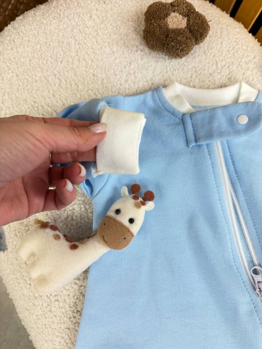 ❤ Чоловічок з блискавкою однотон на байці "Smile". Колір - Блакитний. Розмір - 56 (#46884609) ✓ Anna Konvert